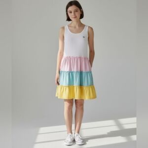 Vineyard Vines Dress Girls Size L(14) Tank Tiered Color Blocked